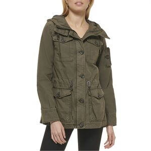 Levi’s Olive Green Women's Utility Jacket XL Zipper Cargo Layer women’s Unisex